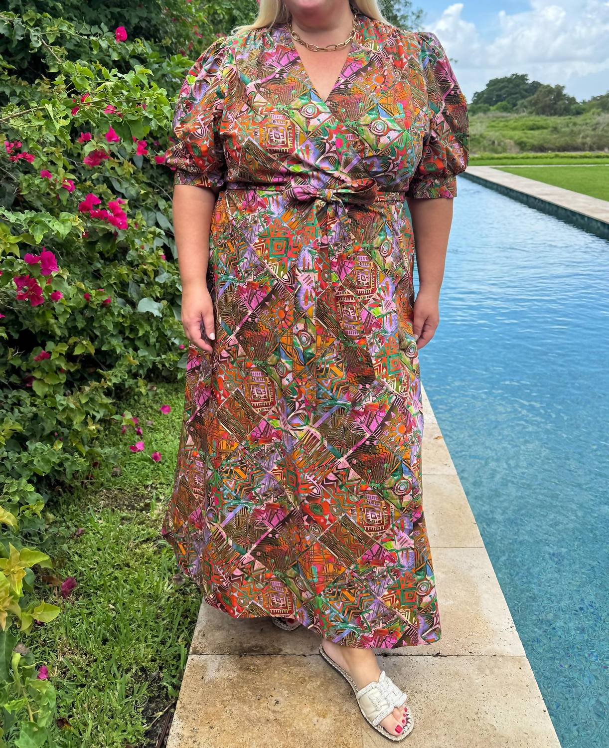 Marie Oliver - Rita V-neck Wrap Maxi Dress - Plus