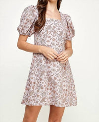 Square neck lilacs dress