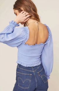 ASTR Teri Top in periwinkle - women's shirt - alternate view