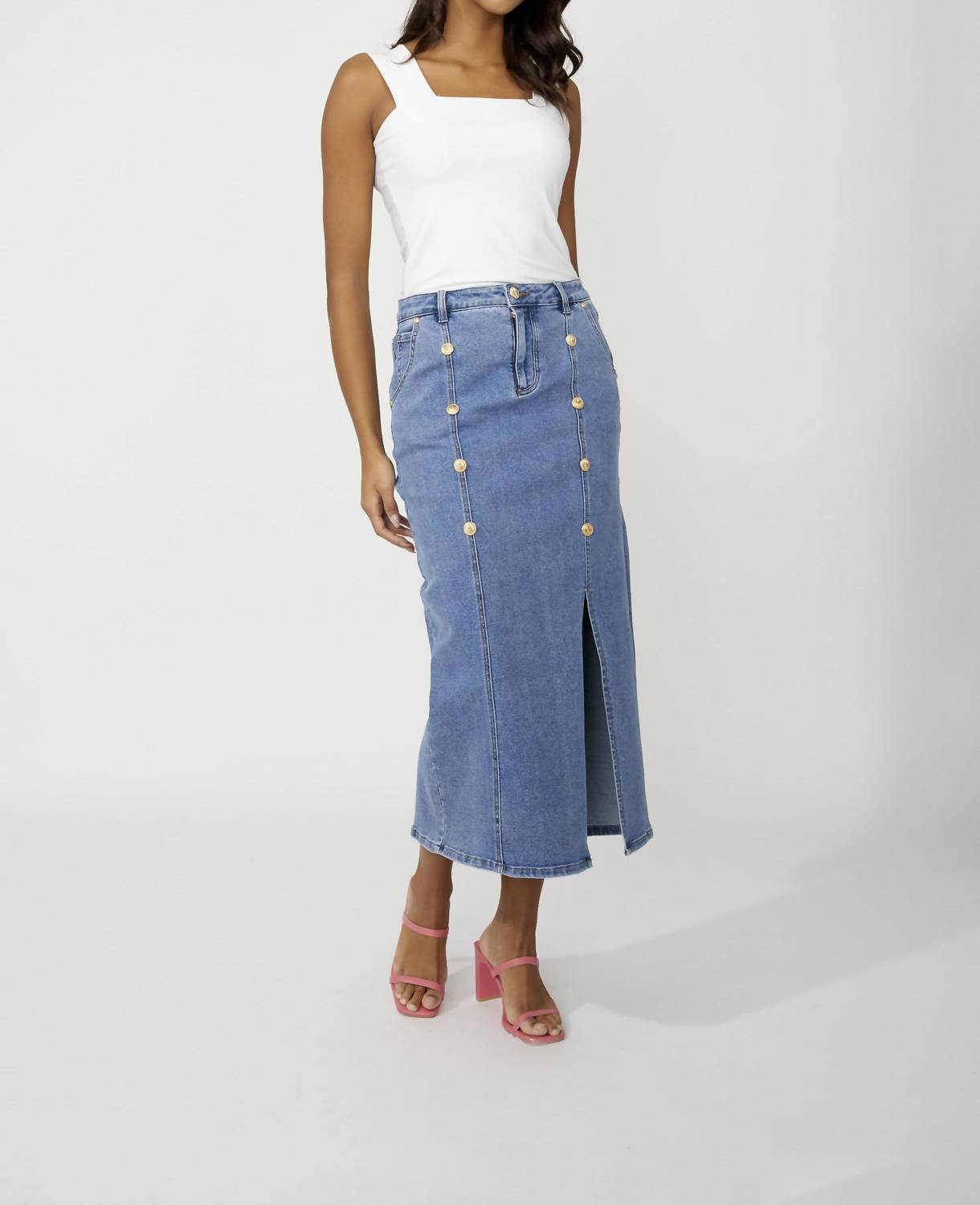Frank Lyman - WOVEN DENIM SKIRT