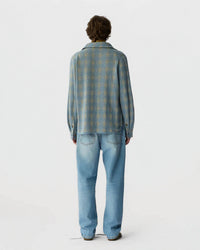 Guest In Residence Plaid Work Shirt in residence plaid work shirt in sail combo - men's shirt - view 4