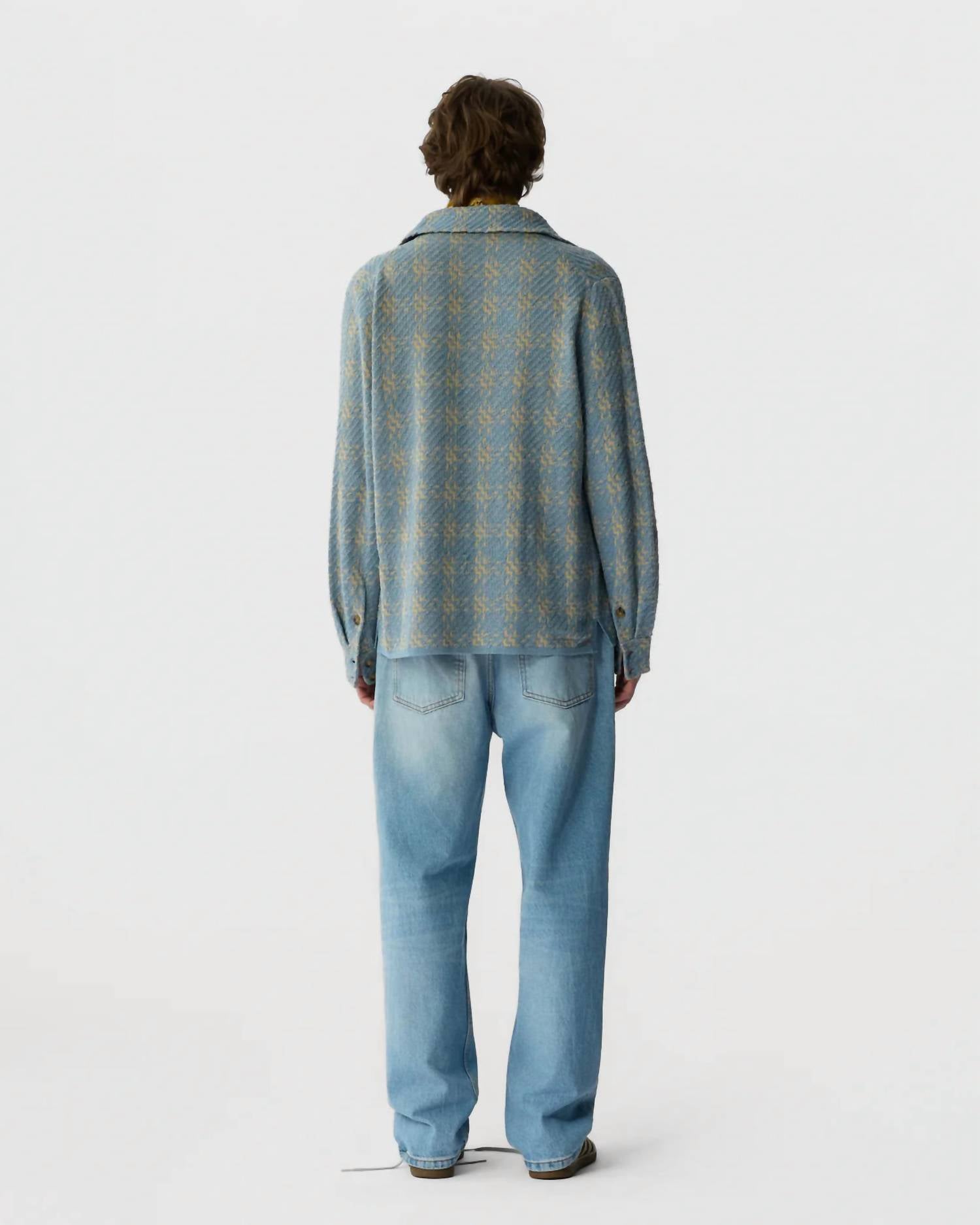 Guest In Residence Plaid Work Shirt in residence plaid work shirt in sail combo - men's shirt - view 4