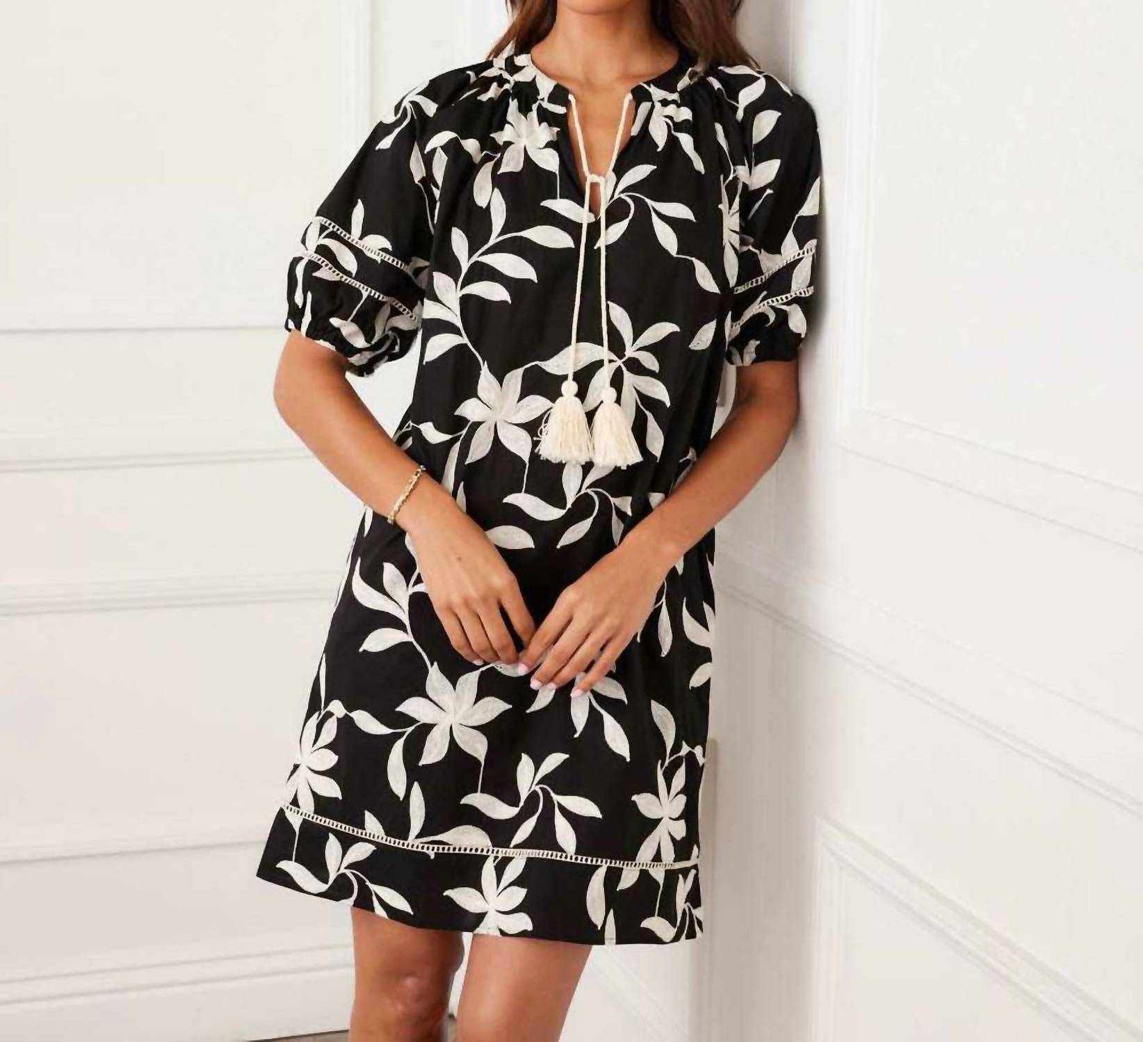 Karen Kane - Puff Sleeve Tassel Dress