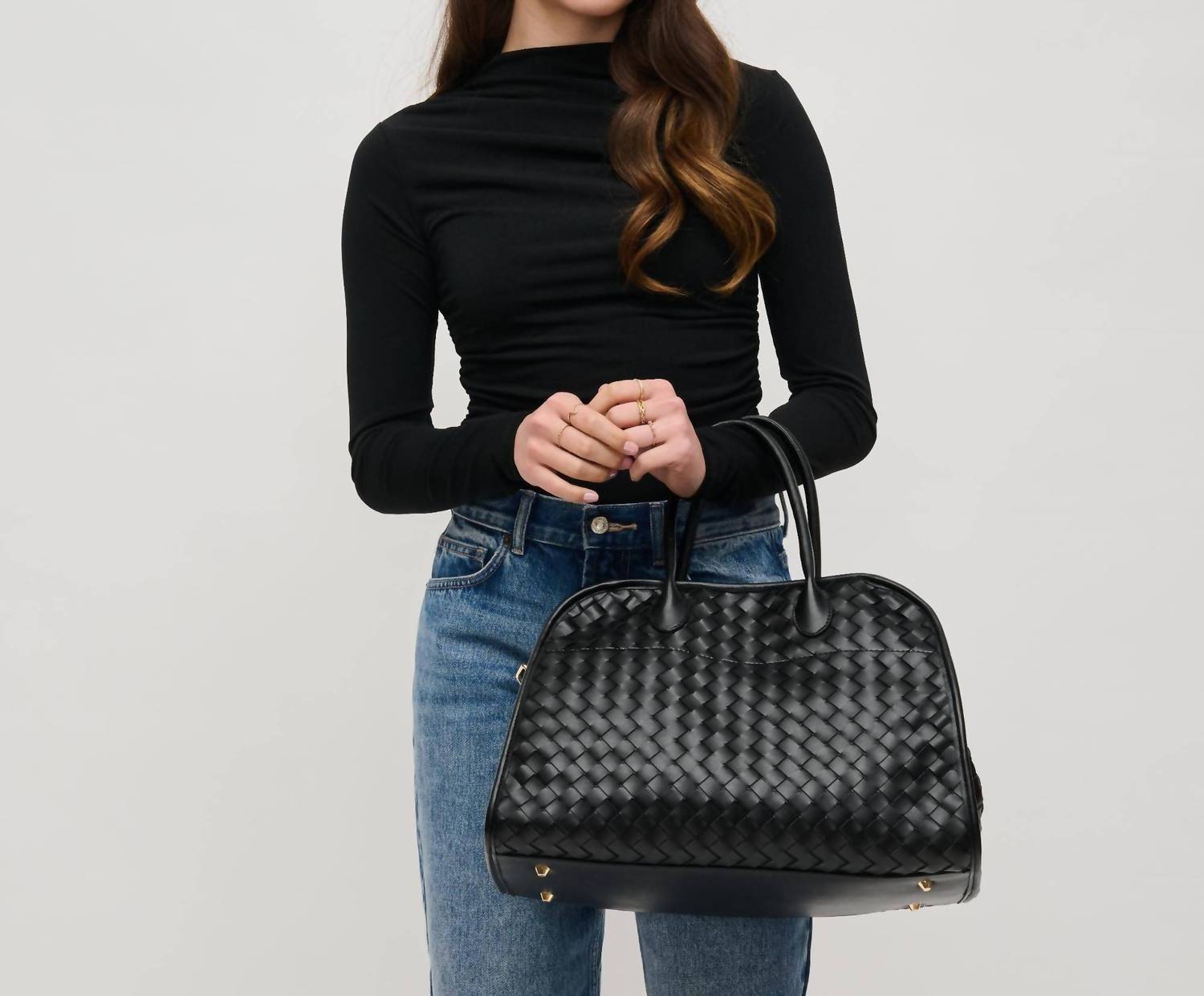 Urban Expressions - Women's Rhonda Woven Vegan Leather Tote Bag