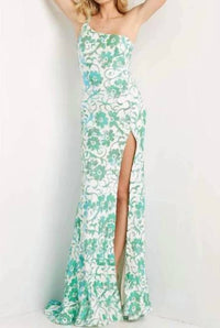 Jovani - Floral Sequin Prom Gown