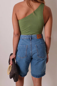 Dress To - One Shoulder Crepe Bodysuit