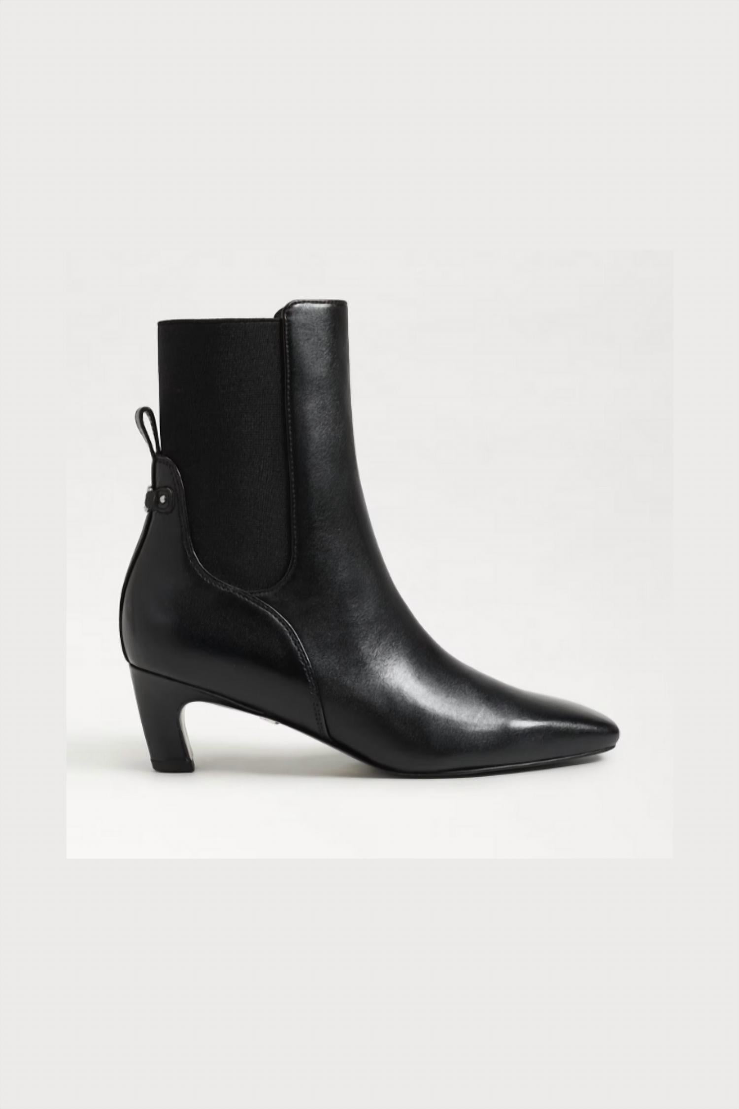 Sam Edelman Women's Margo Kitten Heel Bootie in black gloss leather - women's shoe