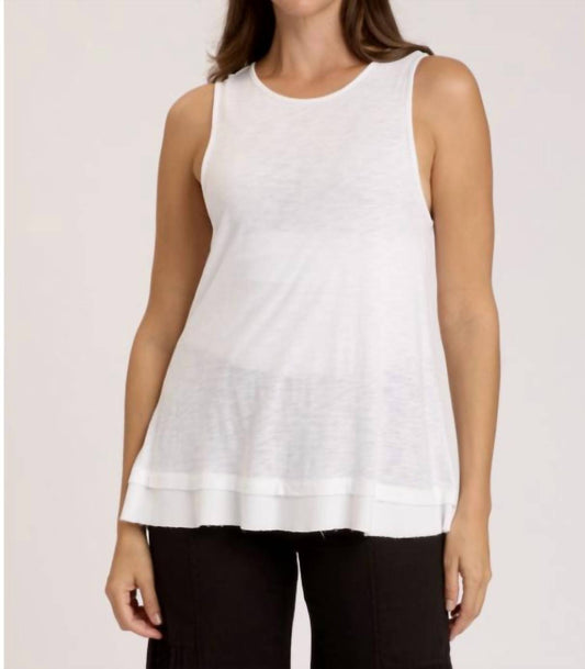 Xcvi - Round Neck Double Hem Tank Top White