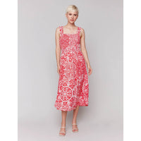 Charlie B - Printed Midi Dress With Shirring Detail