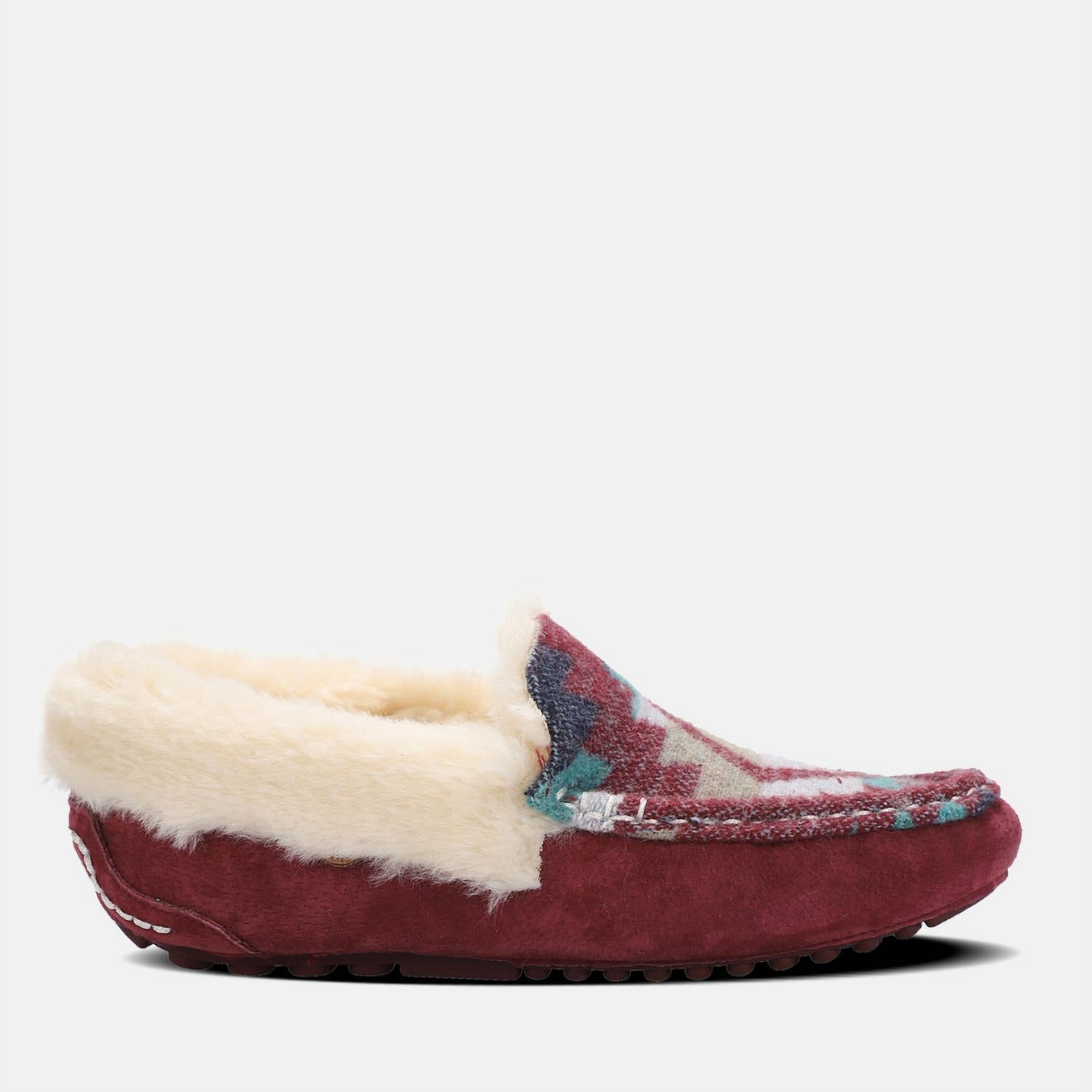 Lamo Women's Aussie Slip-on Moc Slipper in burgundy multi - women's shoe