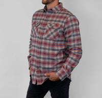 MuskOx Field Grand Flannel Shirt in sedona red - men's long sleeve top - alternate view