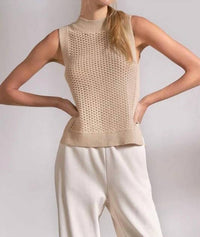 Elan - Women’s Sleeveless High Neck Knit Top