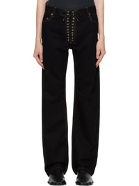 Ludovic De Saint Sernin - Women's Straight Legs Lace Up Jeans