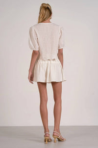 Elan - Eyelet Button Up Top