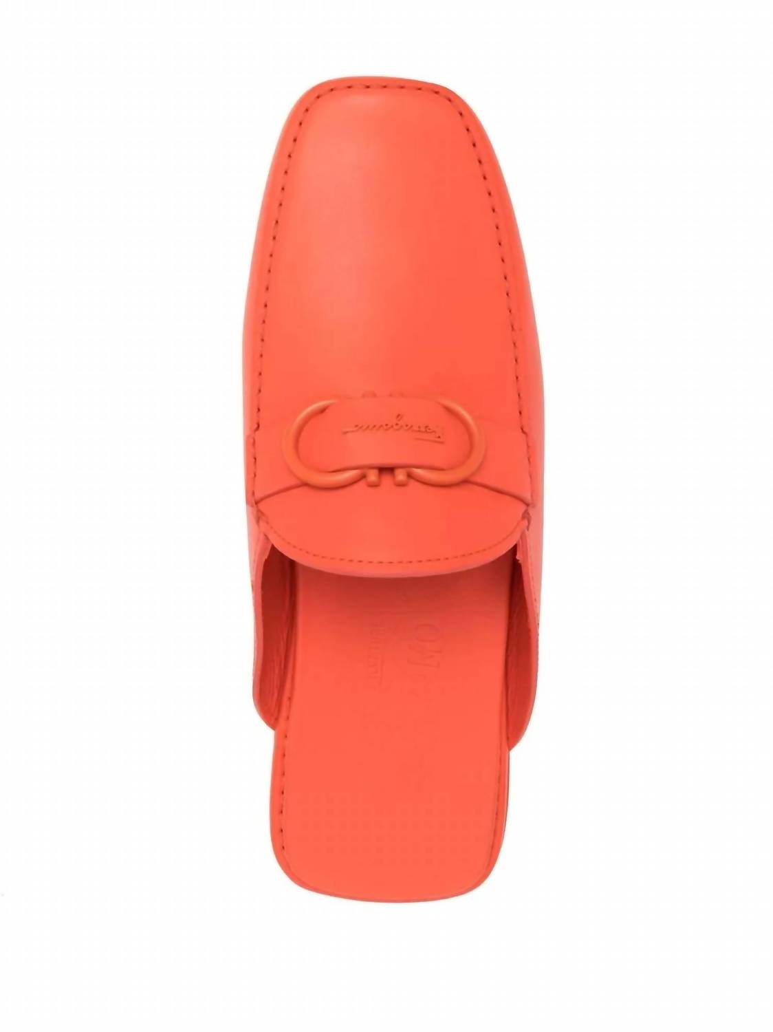 Salvatore Ferragamo Men's Logo Buckle Backless Slipper Mule in red - men's loafer - view 4