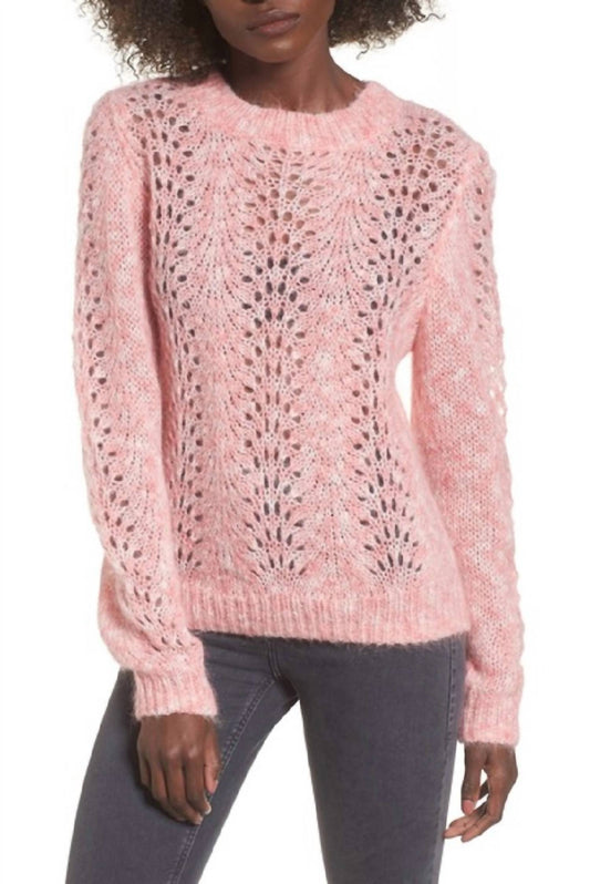 Topshop - Strawberry Open Knit Mohair Angora Sweater