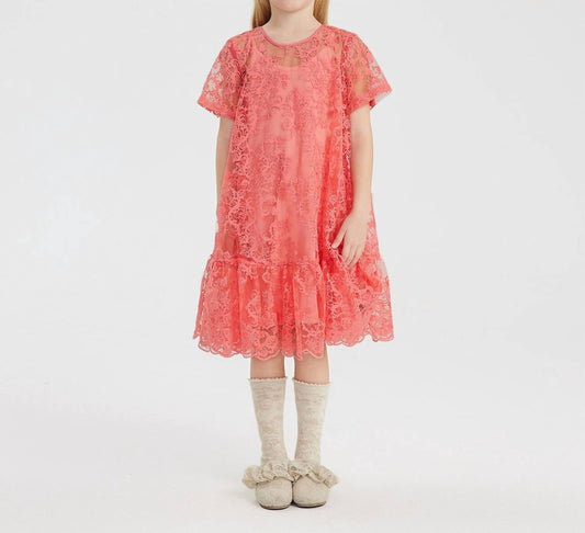Kids Lace Ruffle Bottom Dress