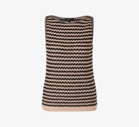 Marc Cain Rethink Together Sleeveless Knitted Top in black tan - women's sweater - view 7