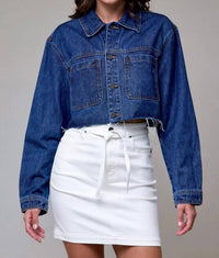 Hidden - Cropped Denim Jacket