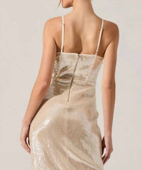 Astr - Liese Sequin Bustier Midi Dress