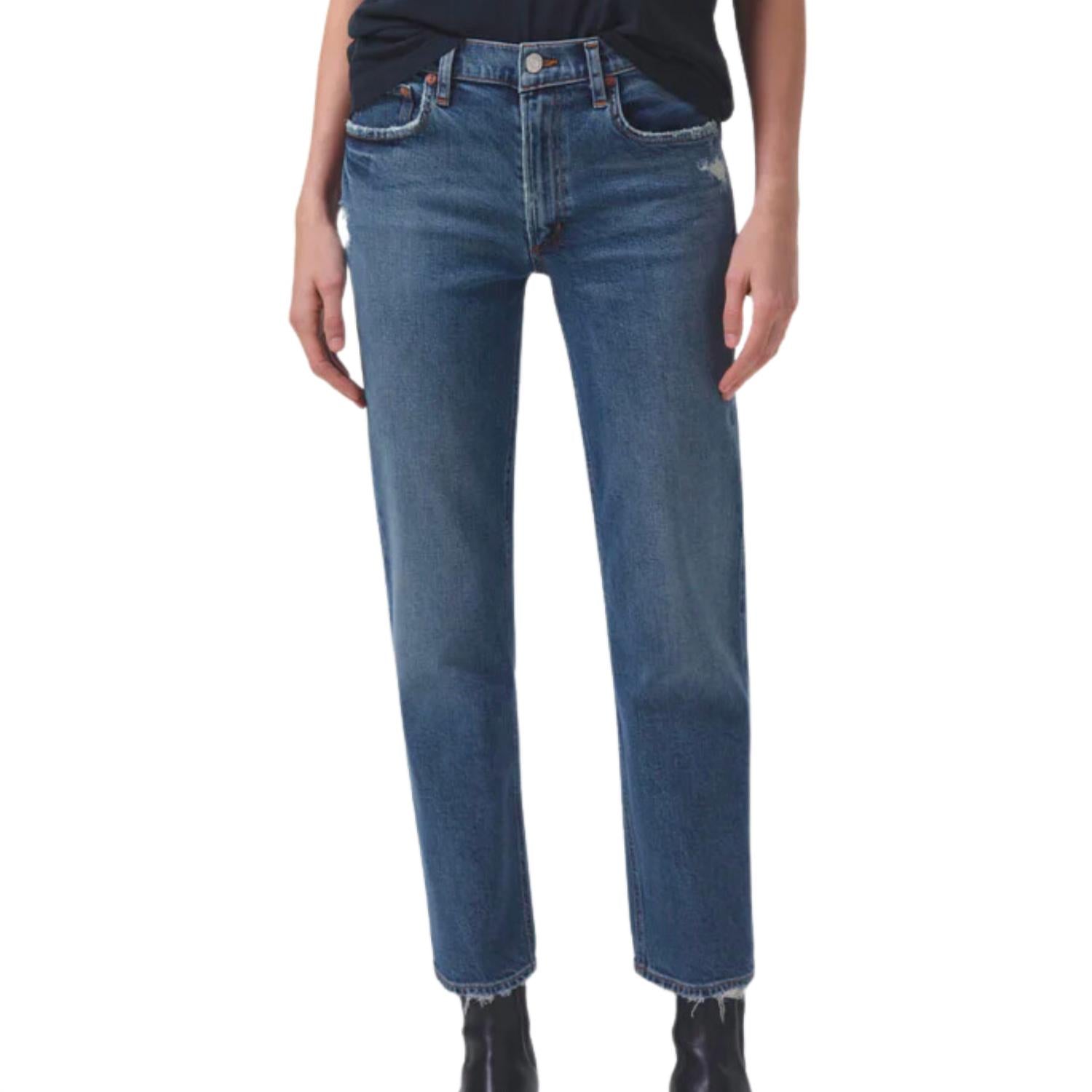 Agolde - Kye Mid Rise Straight Crop Jeans