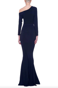 Norma Kamali - Long Sleeve Drop Shoulder Fishtail Gown