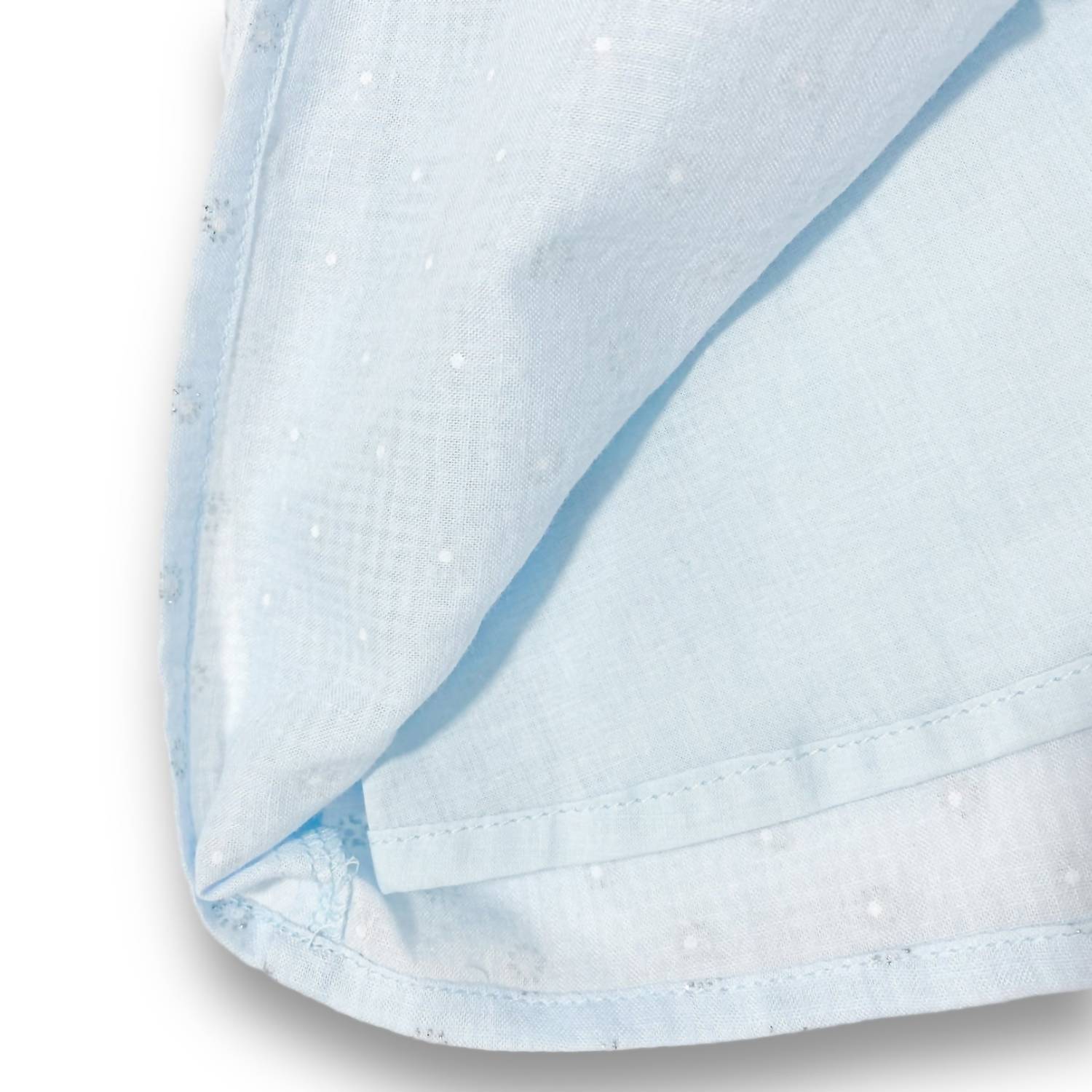 doe a dear Girl's Ruffle Sleeve Top in blue daisy - kids' blouse - view 4