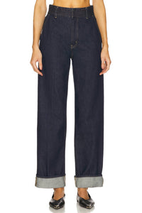 FRAME Trapunto Trouser Jeans in rinse - women's jeans