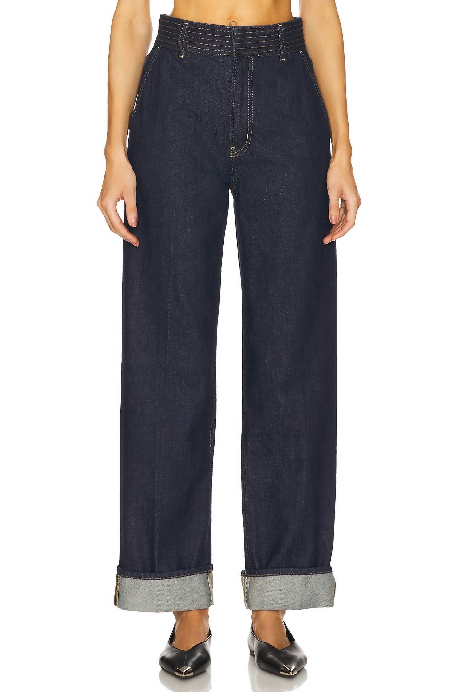 FRAME Trapunto Trouser Jeans in rinse - women's jeans