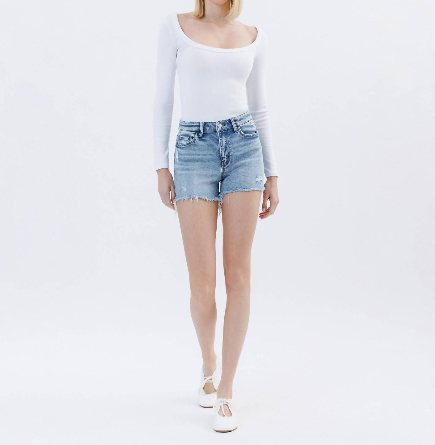 Lovervet - High Rise Distressed Shorts