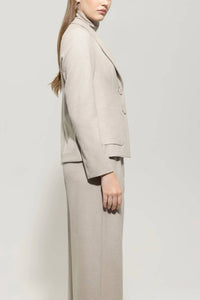 LUISA CERANO Flannel Blazer in oyster - women's jacket - alternate view
