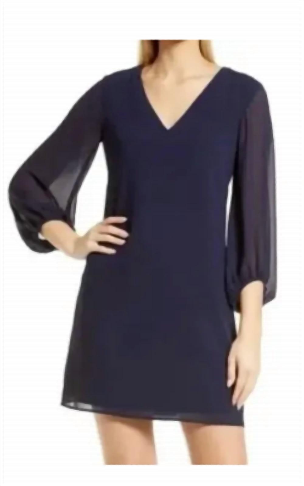 Eliza J - Chiffon Long Sleeve Shift Dress