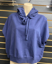 RAE MODE Women's Cloud Nine Cropped Hoodie in navy blue - women's top