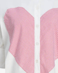 M Made In Italy - Women's Heart Stripe Blouse