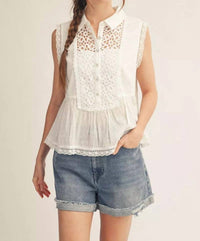 Jodifl - Women's Sweet Lace Darling Peplum Top