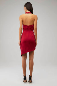 Elliatt - Camo Asymmetric Halter Satin Dress