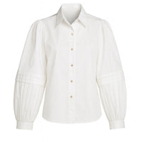 Emily McCarthy Long Sleeve Oxford Shirt in white - women's shirt - detail view