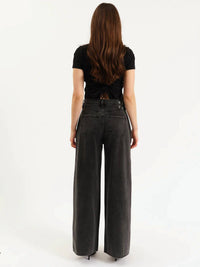 DAZE Wonderer Mid Rise Palazzo Jeans in starlit night - women's pants - view 5