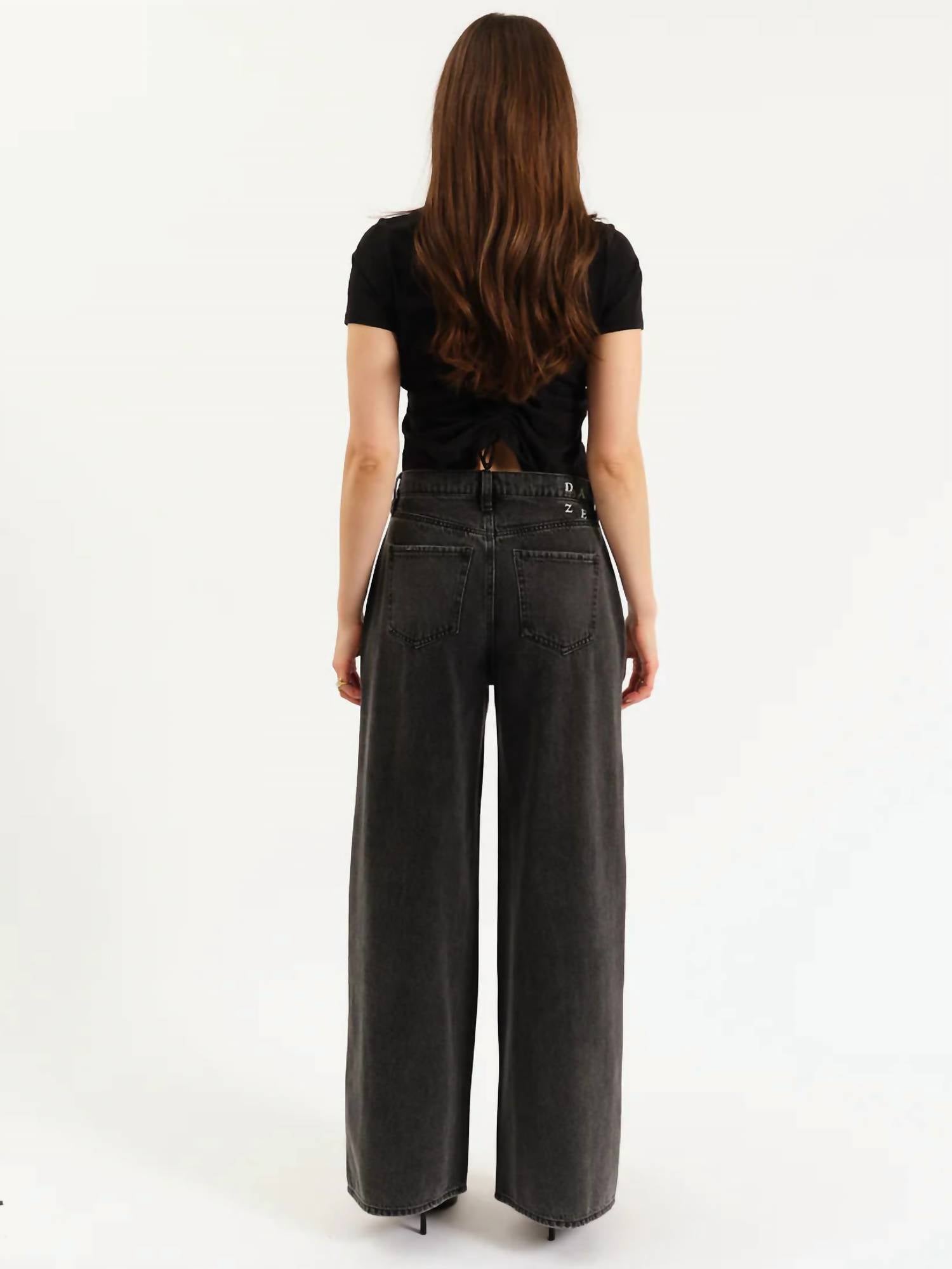 DAZE Wonderer Mid Rise Palazzo Jeans in starlit night - women's pants - view 5