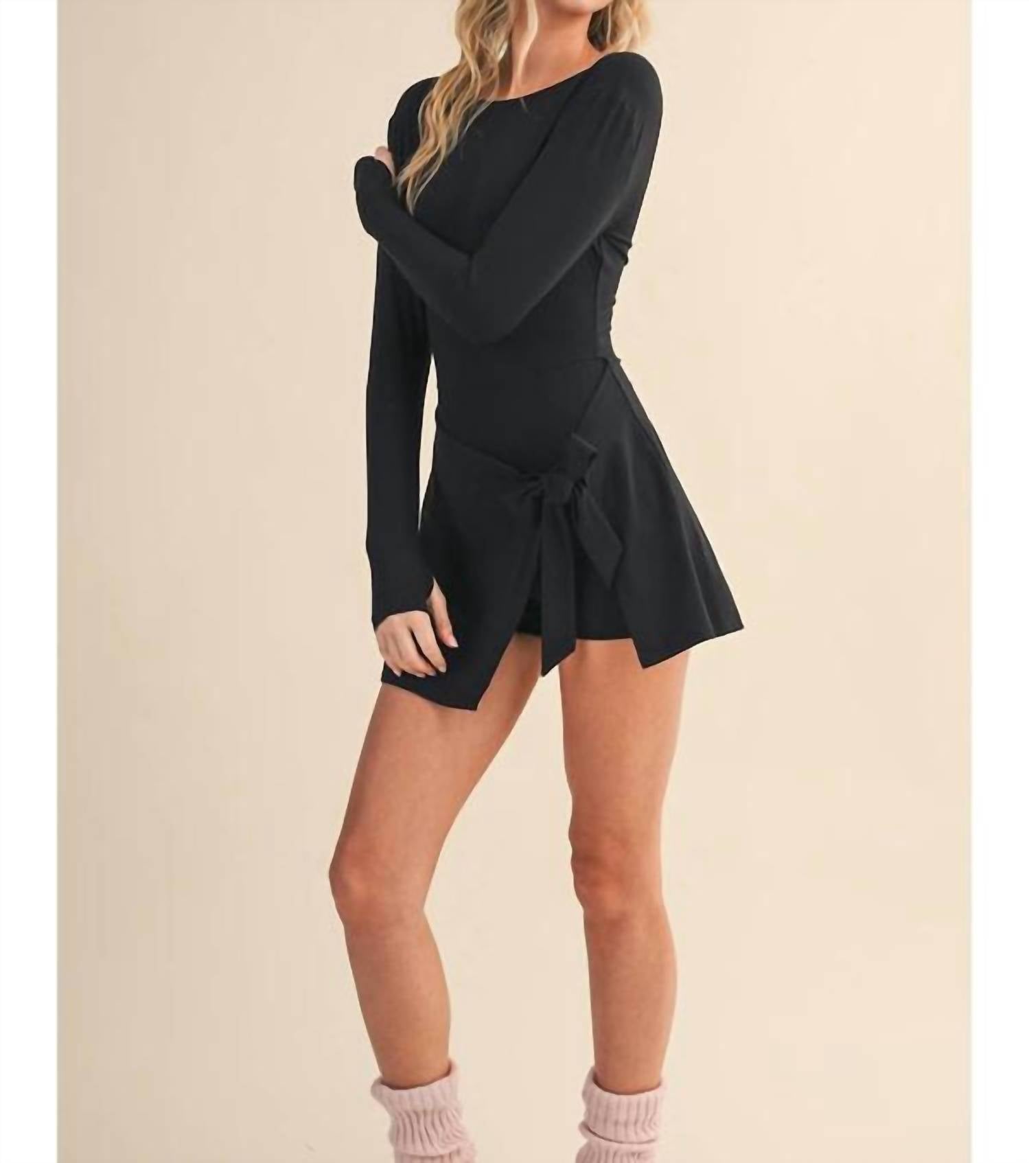 Kimberly C - Long Sleeve Wrap Tie Front Dress