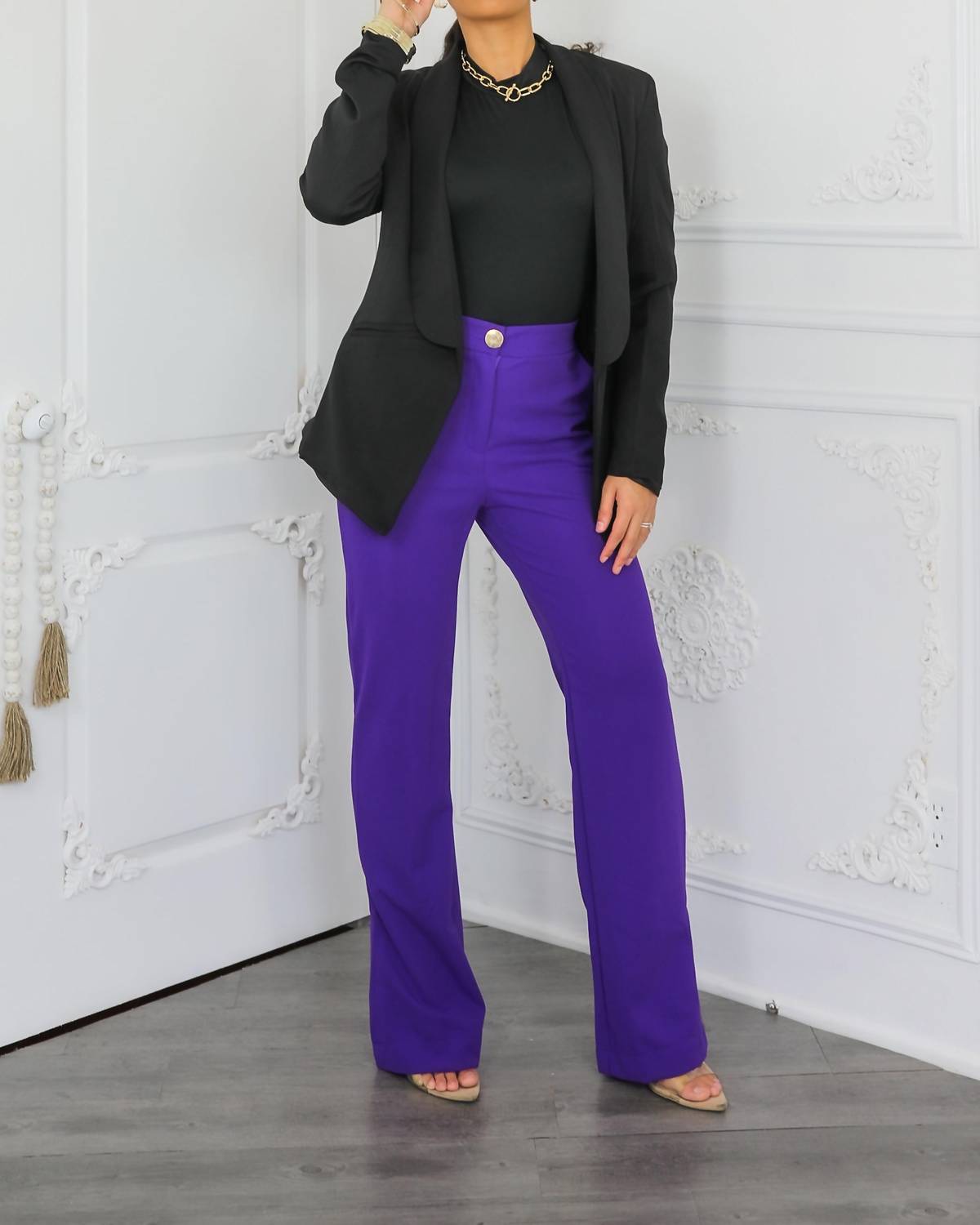 Surelymine - Straight Leg Side Slit Trouser Pants