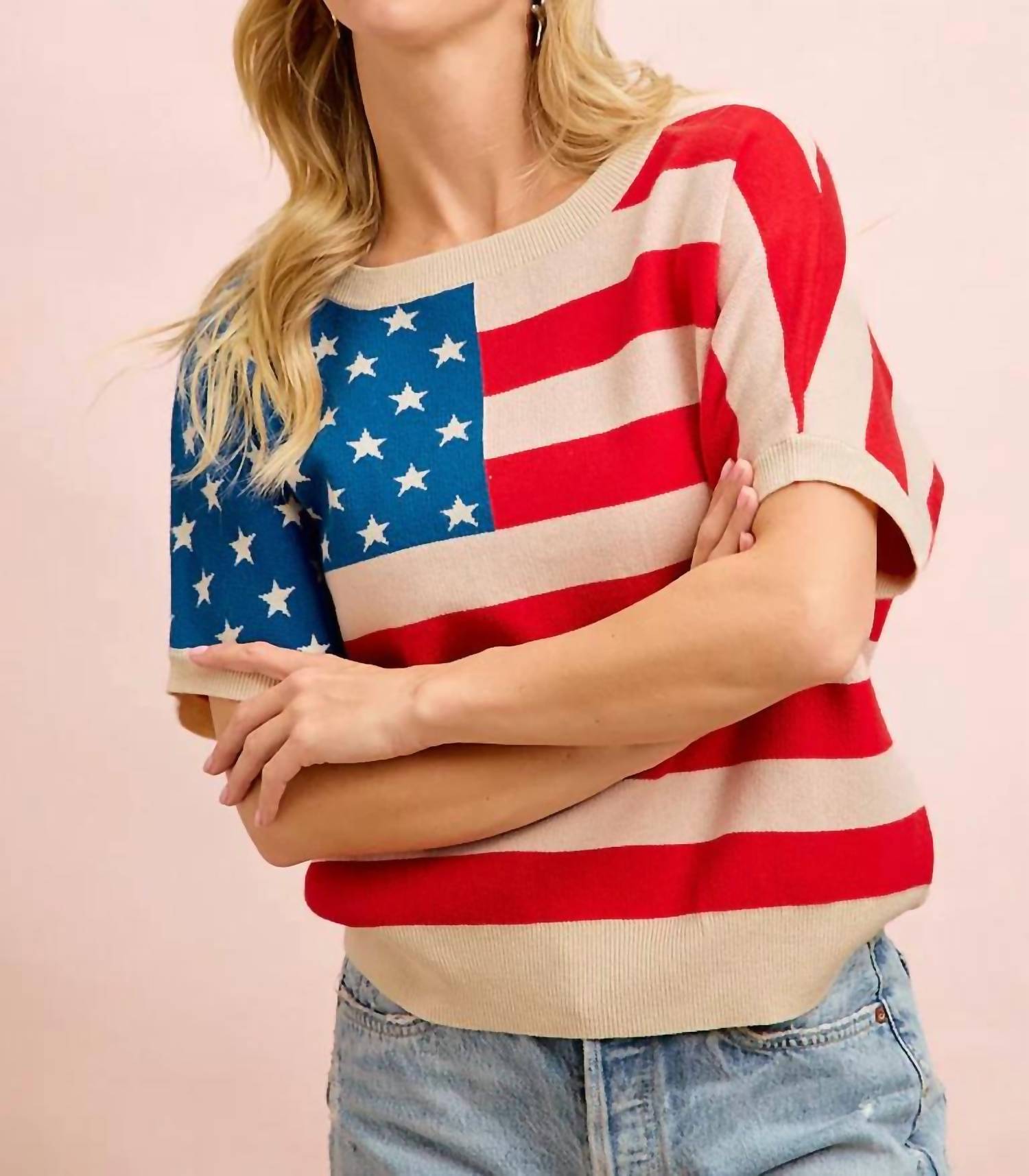 Bibi - 4th Of July Cozy Knit Top