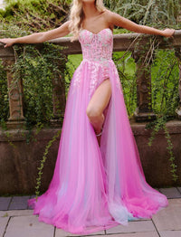 Jovani - Strapless Embellished A Line Gown