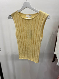 Sunday Edition Boat Neck Sleeveless Knit Top in butter - women's blouse - view 5