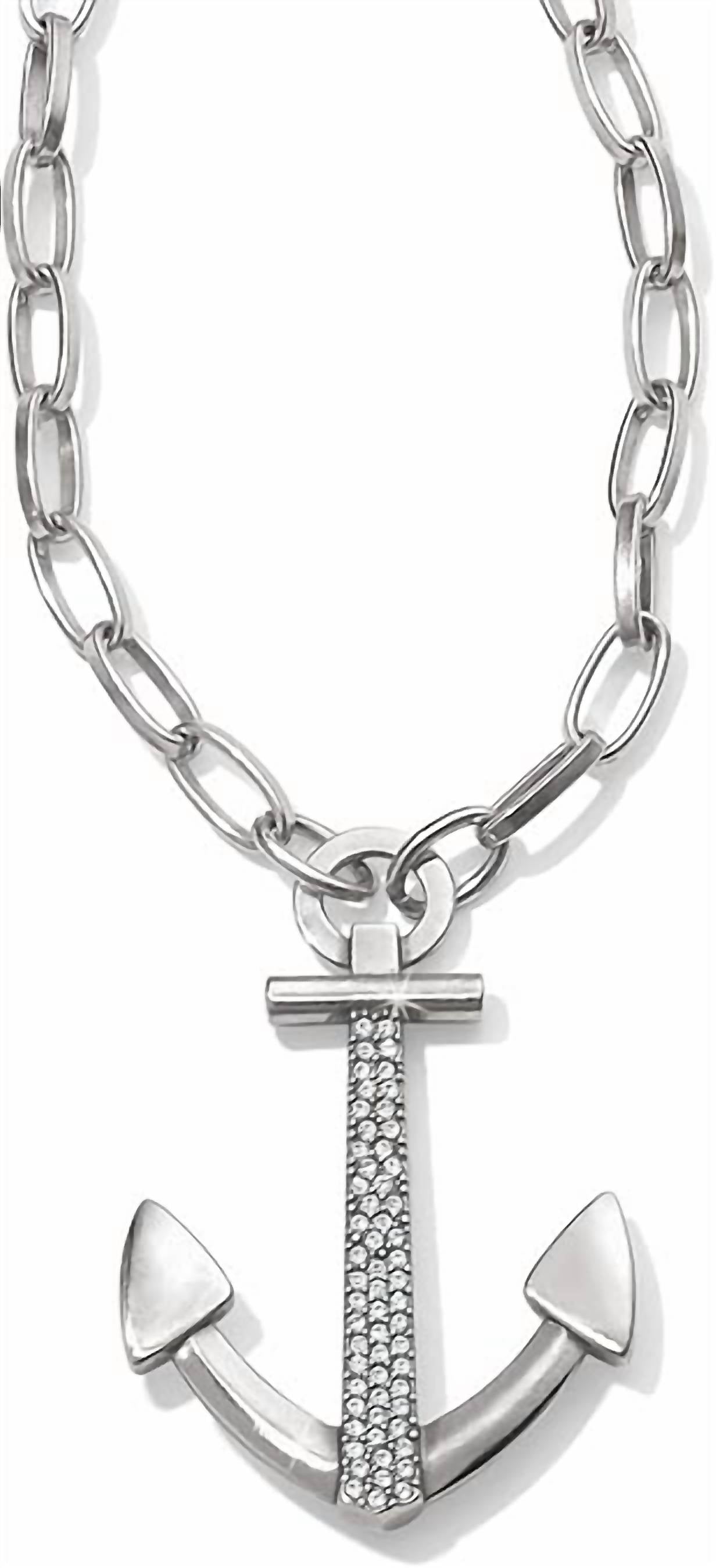 Brighton - Large Anchor Necklace with Crystals