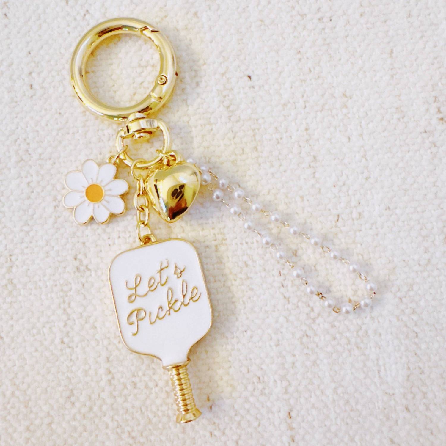 Ellison+Young - Women's Pickleball Daisy Bag Charm And Keychain