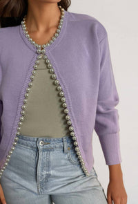 Self-Same - Charlotte Pearl Trim Cardigan