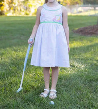 Florence Eiseman - Girls Golf Cart Seersucker Dress