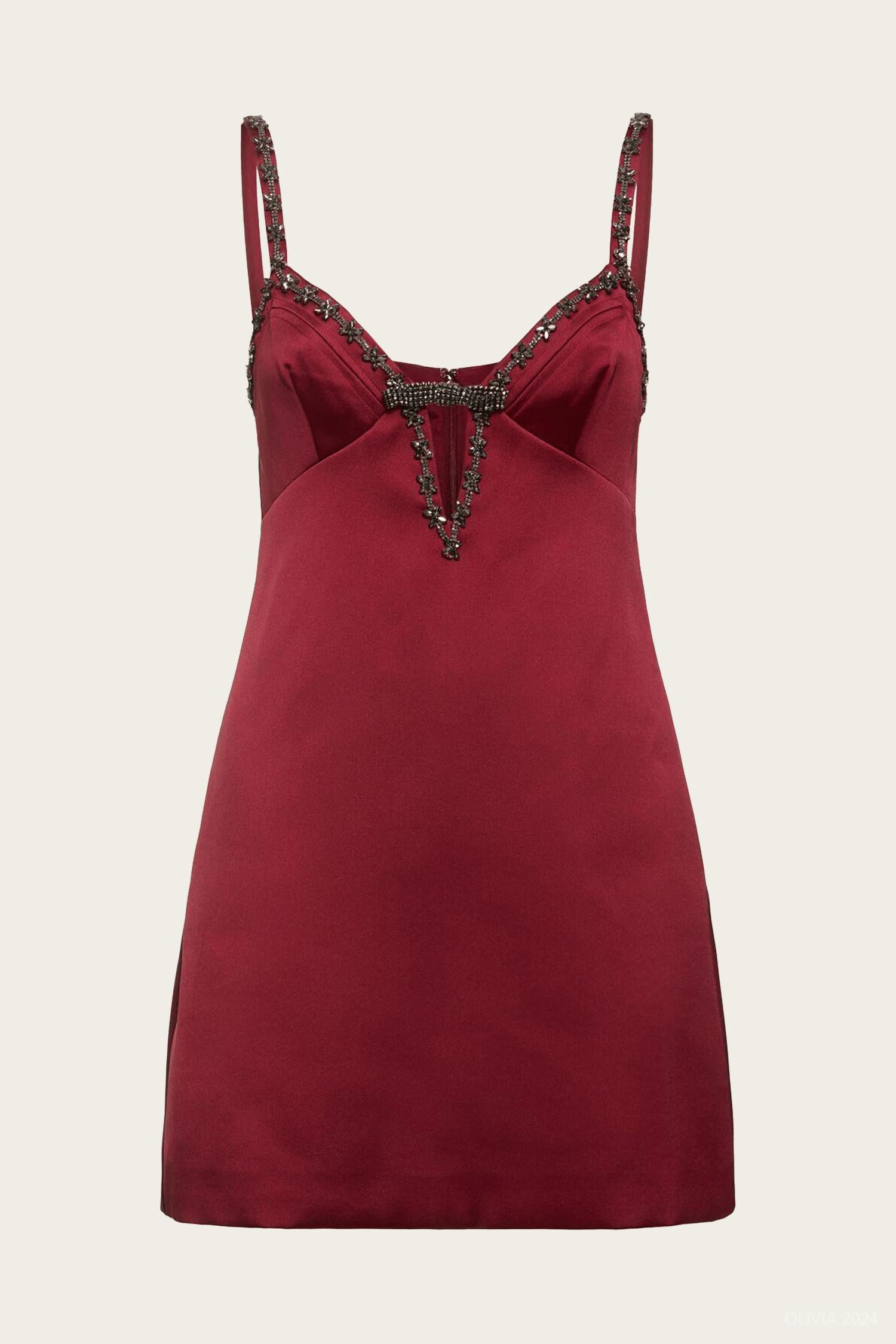 Self-Portrait - Satin Strappy Mini Dress