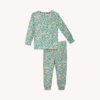 magnetic me Kid's Modal Ruffle Pajama Set in bunny garden - kids' sleepwear - alternate view